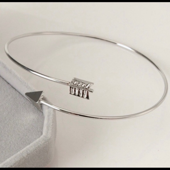 Silver Arrow Bangle Bracelet - Picture 3 of 4
